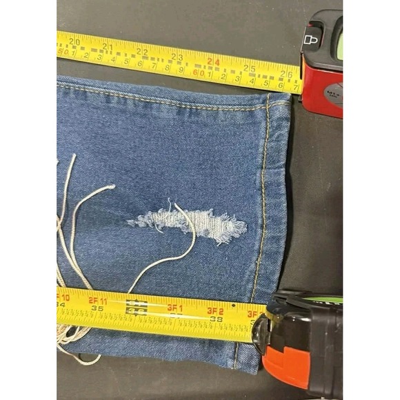 Plus Size Fringe Distressed Skinny Jeans XXXL Boho Western Stretch Denim - Picture 5 of 10
